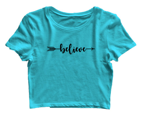 Believe arrow Christianity Womens Crop Tops
